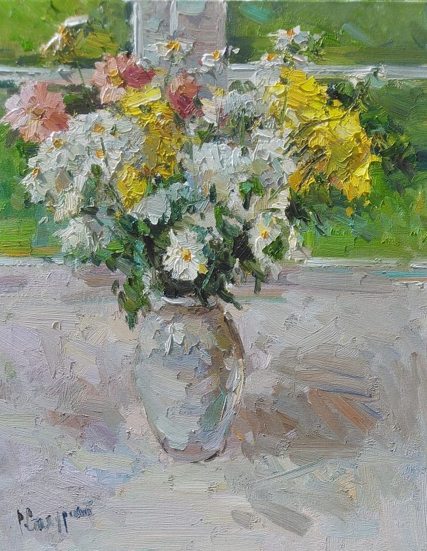 Summer Bouquet At The Window Claremont Contemporary Art