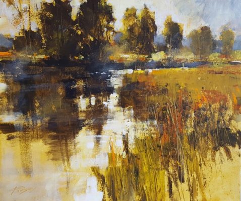 Golden Sunlight, Glistenng River - Claremont Contemporary Art